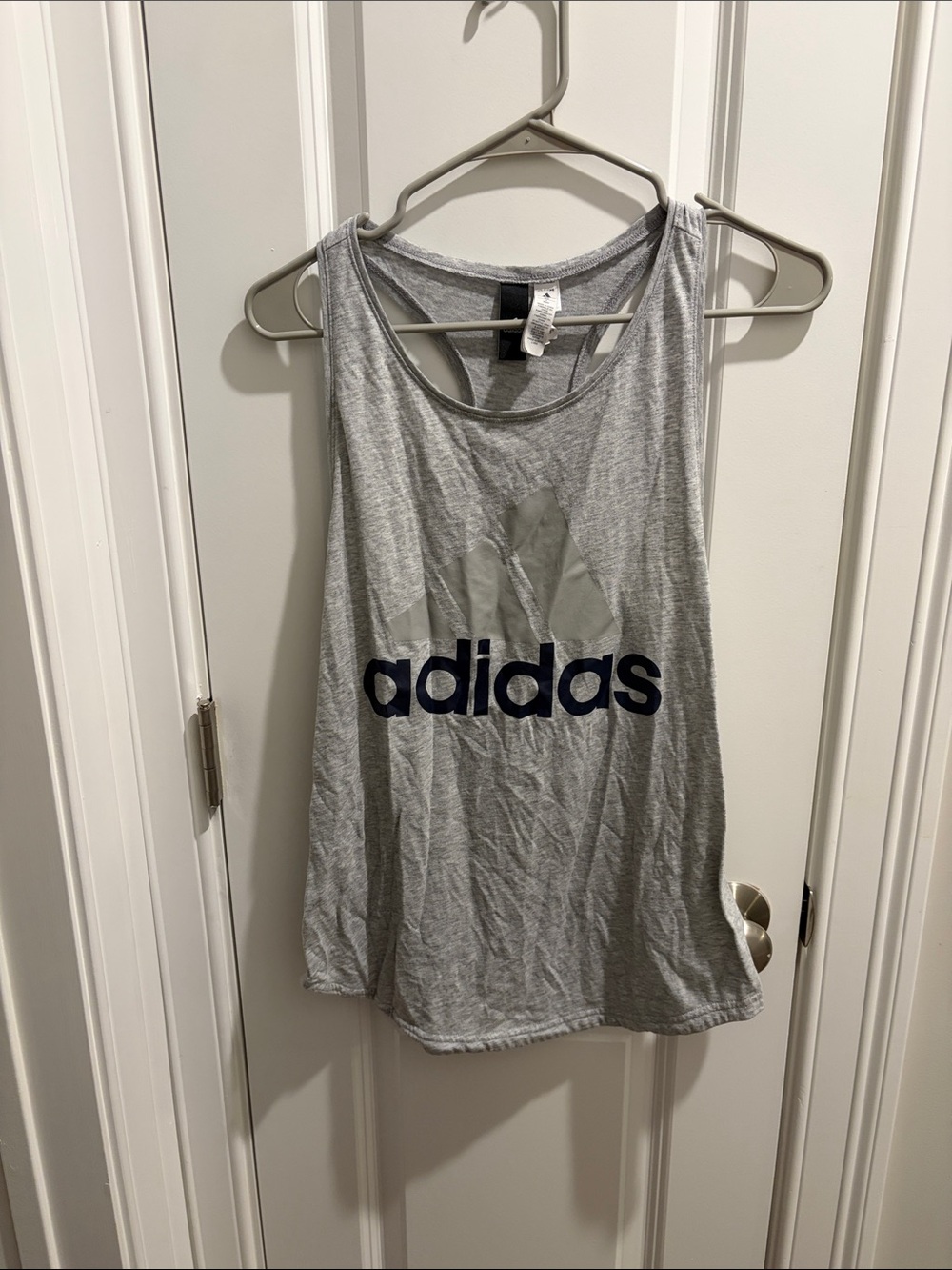 adidas Light Grey Logo Racerback Tank